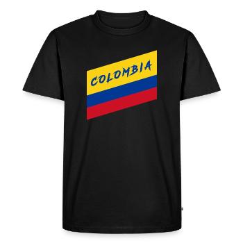 Colombia National Flag / Gift Flag Bogota - Men's Premium Organic T-Shirt - black - Front - Nico (187cm)