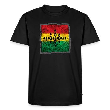 Abstract Reggae Coloring Cross - Men's Premium Organic T-Shirt - black - Front - Nico (187cm)