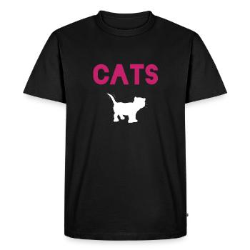 Idée cadeau pour l’amoureux des chats - T-shirt Premium bio Homme - noir - Devant - Nico (187cm)