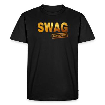 Bold Retro Typography Design - Men's Premium Organic T-Shirt - black - Front - Nico (187cm)