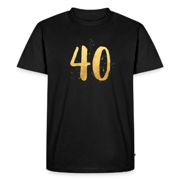 40 anniversaire d'or rond quarante - T-shirt Premium bio Homme - noir - Devant - Nico (187cm)