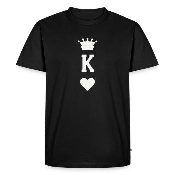 King of Hearts playing card, bachelor party - Men's Premium Organic T-Shirt - black - Front - Nico (187cm)