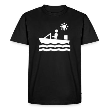 Conducteur de bateau - T-shirt Premium bio Homme - noir - Devant - Nico (187cm)