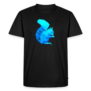 Écureuil géométrique - T-shirt Premium bio Homme - noir - Devant - Nico (187cm)