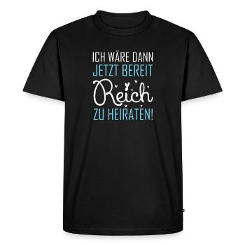 Bachelorette Party mariée marié mariage - T-shirt Premium bio Homme - noir - Devant - Nico (187cm)