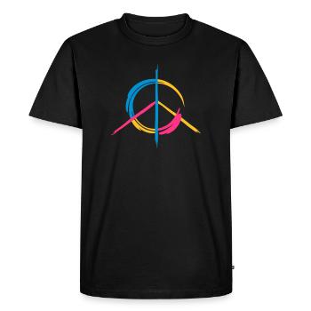 Un symbole de paix coloré comme un graffiti - T-shirt Premium bio Homme - noir - Devant - Nico (187cm)