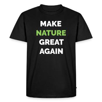 Make Nature Great Again Climate Protection Symbol Tree - T-shirt Premium bio Homme - noir - Devant - Nico (187cm)