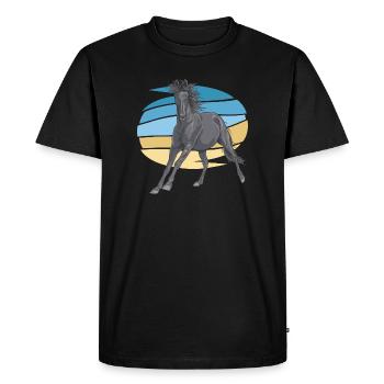 Black Horse - T-shirt Premium bio Homme - noir - Devant - Nico (187cm)