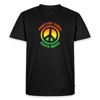 Positive Vibes Rastamusic Peace - Men's Premium Organic T-Shirt - black - Front - Nico (187cm)