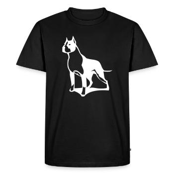 Un pitbull qui protège son territoire - T-shirt Premium bio Homme - noir - Devant - Nico (187cm)