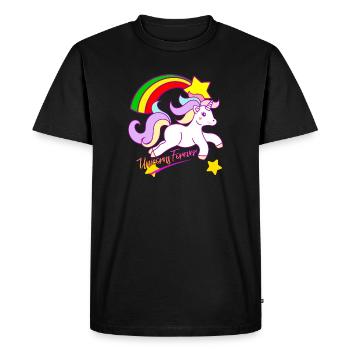 Rainbow Unicorn Forever - Men's Premium Organic T-Shirt - black - Front - Nico (187cm)