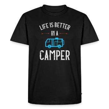 Life is Better in a Camper - Men's Premium Organic T-Shirt - black - Front - Nico (187cm)