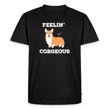 Se sentir corgée - Corgies - T-shirt Premium bio Homme - noir - Devant - Nico (187cm)