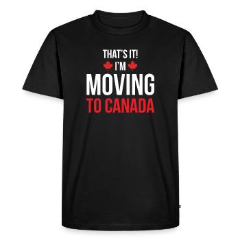 Moving to Canada - Men's Premium Organic T-Shirt - black - Front - Nico (187cm)