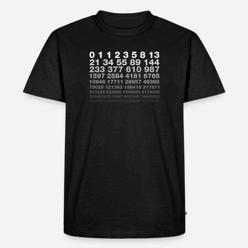 Fibonacci - Männer Premium Bio T-Shirt - Schwarz