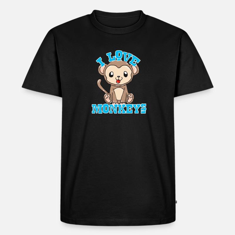 Affen - Männer Premium Bio T-Shirt - Schwarz