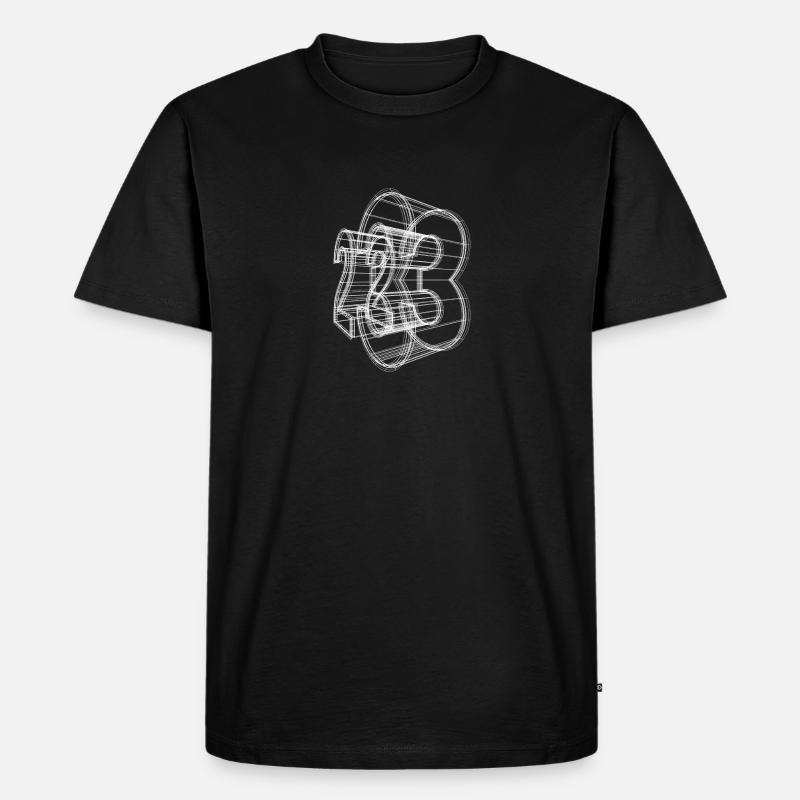 23 3D-Gestell - Männer Premium Bio T-Shirt - Schwarz