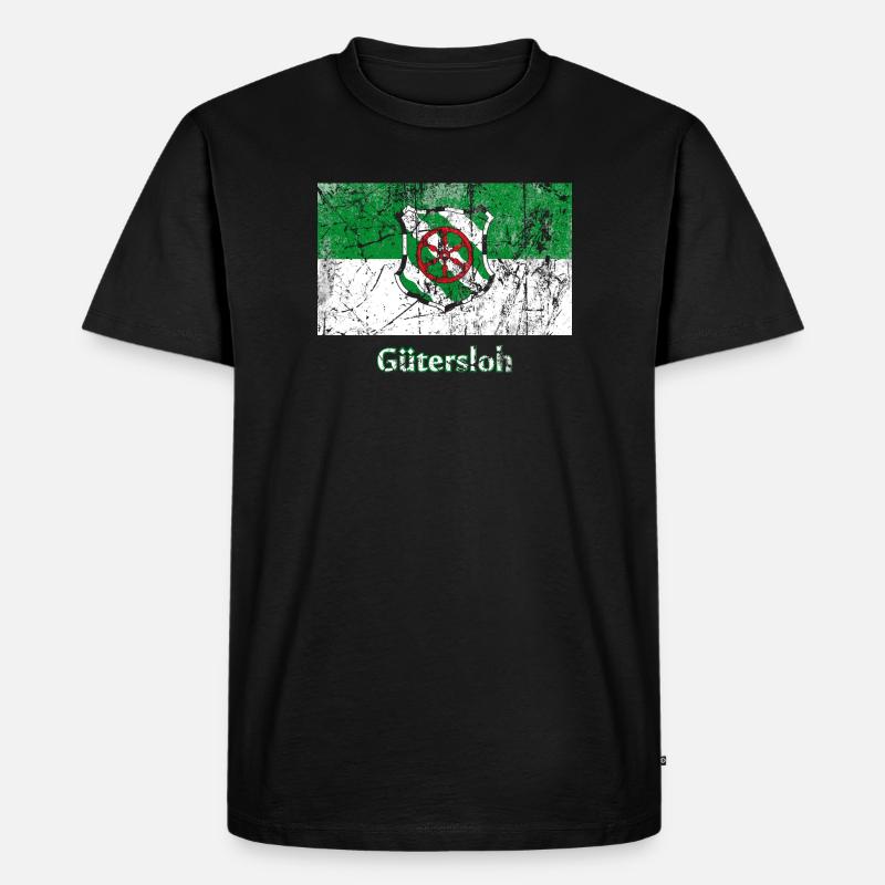 Flagge Gütersloh Stadtfahne Stadtfahne Drapeau - Männer Premium Bio T-Shirt - Schwarz