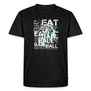 Art de texte de volleyball - T-shirt Premium bio Homme - noir - Devant - Nico (187cm)