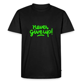 Never Give Up - T-shirt Premium bio Homme - noir - Devant - Nico (187cm)
