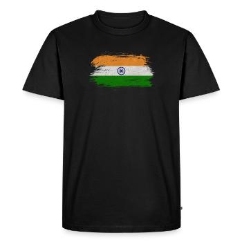 India Vintage Flag / Gift Delhi Kolkata - Men's Premium Organic T-Shirt - black - Front - Nico (187cm)