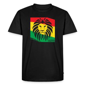 Lion de style rasta - T-shirt Premium bio Homme - noir - Devant - Nico (187cm)