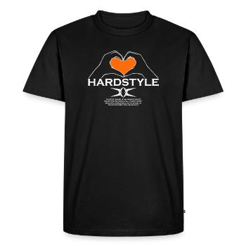 Hardstyle = My Style - Propriétaire d'un coeur orange - T-shirt Premium bio Homme - noir - Devant - Nico (187cm)