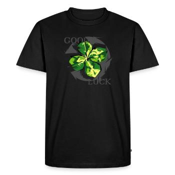 good luck leaf shamrock icon graphic nature icon - Men's Premium Organic T-Shirt - black - Front - Nico (187cm)