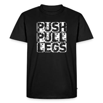 PUSH PULL LEGS - Men's Premium Organic T-Shirt - black - Front - Nico (187cm)
