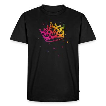 Couronne Glitter Rainbow Love CSD LGBT - T-shirt Premium bio Homme - noir - Devant - Nico (187cm)