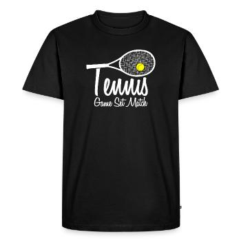 Tennis Match joueur de tennis cadeau hobby - T-shirt Premium bio Homme - noir - Devant - Nico (187cm)