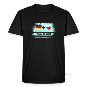 Allemagne et Pologne 100 % Genial / Cadeau - T-shirt Premium bio Homme - noir - Devant - Nico (187cm)
