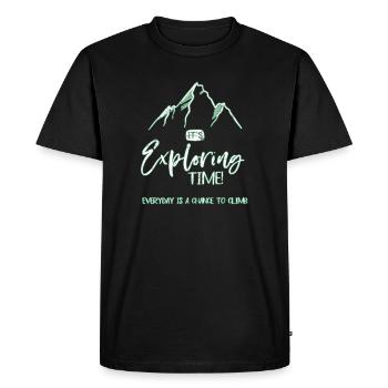 montée - T-shirt Premium bio Homme - noir - Devant - Nico (187cm)
