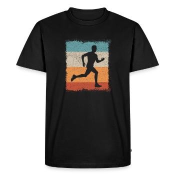 NOUVEAU | Fitness Running Jogging Running Athletic - T-shirt Premium bio Homme - noir - Devant - Nico (187cm)