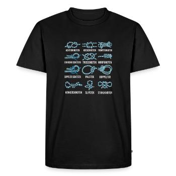 Homme T-shirt 12 noeuds bateau voile capitaine - T-shirt Premium bio Homme - noir - Devant - Nico (187cm)