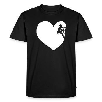 J'adore grimper dans le coeur d'un rocher d'alpinisme - T-shirt Premium bio Homme - noir - Devant - Nico (187cm)