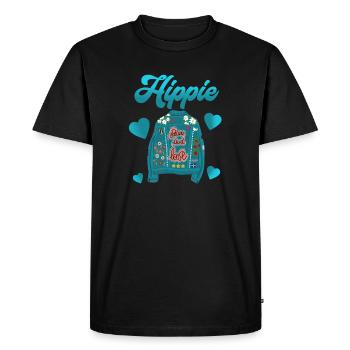 Hippie - T-shirt Premium bio Homme - noir - Devant - Nico (187cm)
