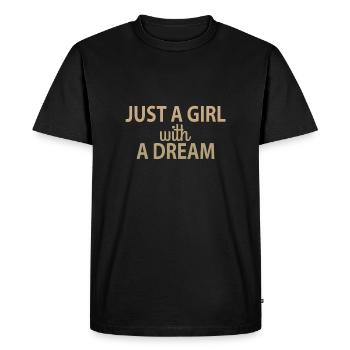 Juste une fille avec un rêve - T-shirt Premium bio Homme - noir - Devant - Nico (187cm)