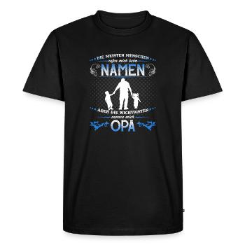 Opa Enkel T-Shirt Die Wichtigsten nennen mich OPA - Männer Premium Bio T-Shirt - Schwarz - Vorne - Nico (187cm)