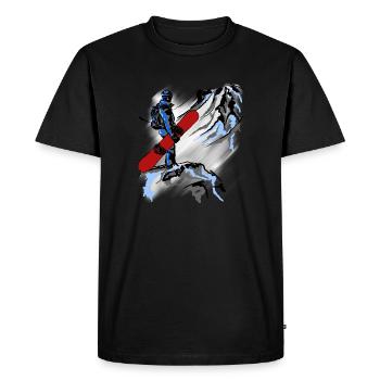 snowboarding - T-shirt Premium bio Homme - noir - Devant - Nico (187cm)
