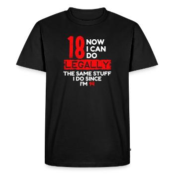 18ème anniversaire de dix-huit ans Dire drôle d'âge - T-shirt Premium bio Homme - noir - Devant - Nico (187cm)