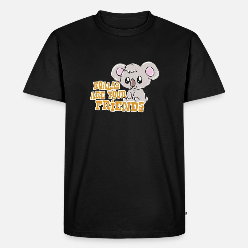 Koala - Männer Premium Bio T-Shirt - Schwarz