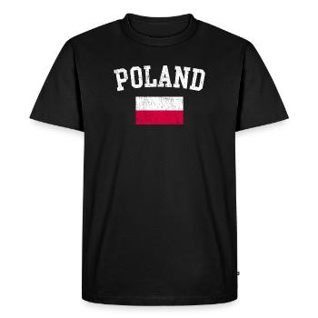 Poland Flag Arch Typography - Men's Premium Organic T-Shirt - black - Front - Nico (187cm)