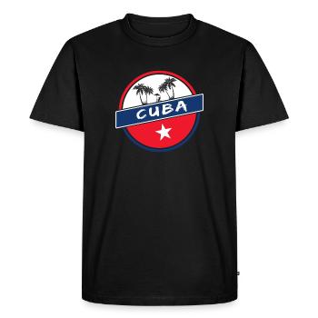Cercle de Cuba aux couleurs nationales - T-shirt Premium bio Homme - noir - Devant - Nico (187cm)