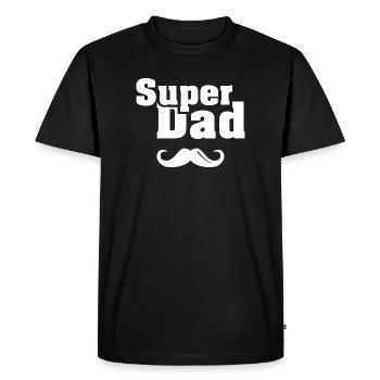 Super papa barbe papa cool logo icône disant - T-shirt Premium bio Homme - noir - Devant - Nico (187cm)