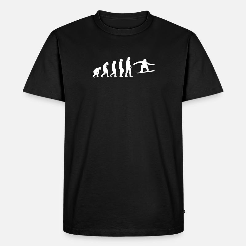 Snowboard Evolution Geschenk - Männer Premium Bio T-Shirt - Schwarz