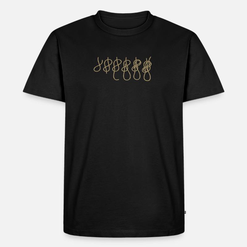 Evolution Klettern Kletterknoten Achter Knoten - Männer Premium Bio T-Shirt - Schwarz