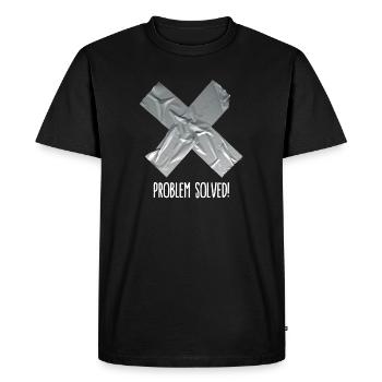 Problem solved (place on black item) - Men's Premium Organic T-Shirt - black - Front - Nico (187cm)