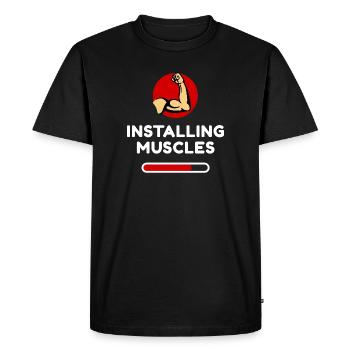 Muscles Toning Workout Funny Statement Fun - Men's Premium Organic T-Shirt - black - Front - Nico (187cm)