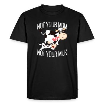 Pas votre mère pas votre lait vegan végétarien végétarien - T-shirt Premium bio Homme - noir - Devant - Nico (187cm)
